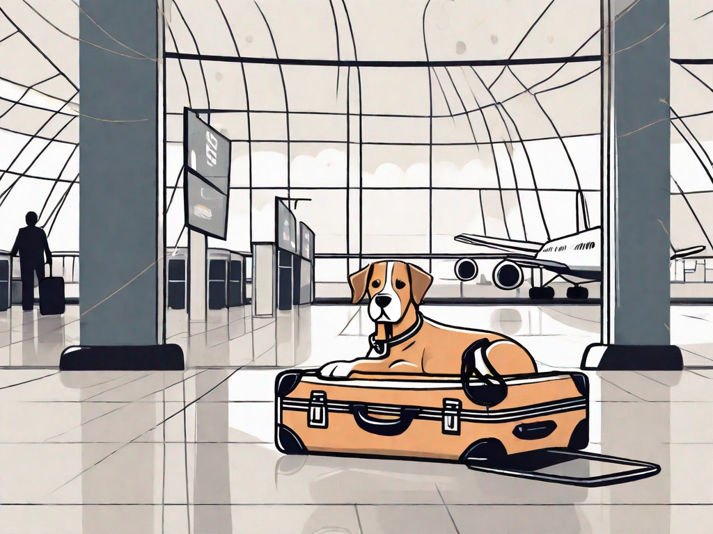 How early should I arrive at the airport when traveling with a dog?