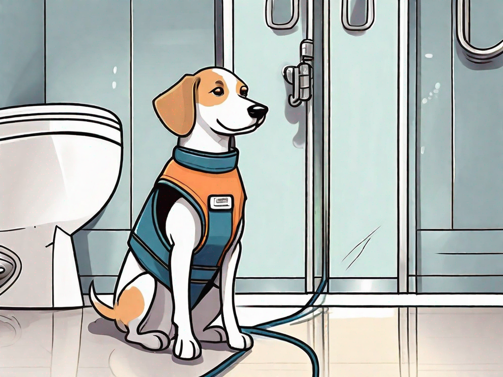 How do bathroom breaks work for dogs during air travel?